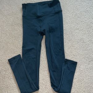 Navy Blue high rise lululemon leggings with design